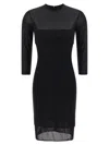 Pinko Dress Featuring Sheer Panel And 3/4 Sleeves In Black