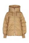 Pinko Quilted Hooded Jacket Long Sleeves In Gold