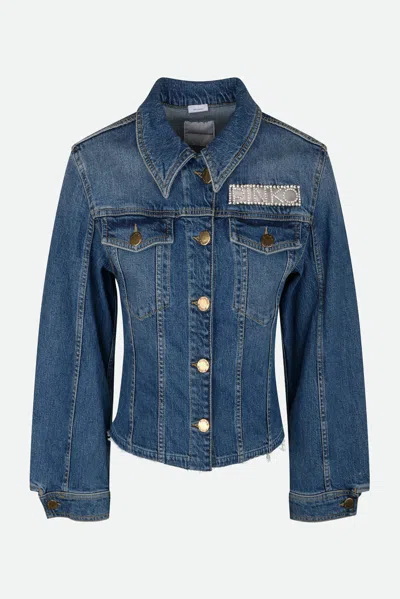 Pinko Giubbotto Denim In Blu