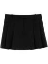 Pinko Mini-jupe Plissée En Similicuir In Black