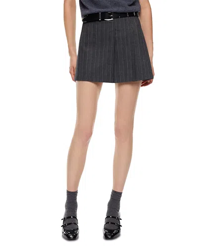 Pinko Giunco Pinstriped Mini Skirt In Black