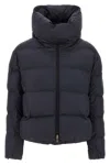 Pinko Padded Down Jacket With High Wrap-around Collar In Blue