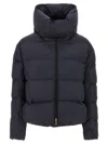 Pinko Padded Down Jacket With High Wrap-around Collar In Blue