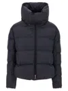 Pinko Padded Down Jacket With High Wrap-around Collar In Blue