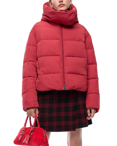 Pinko Giza Technical Canvas Padded Jacket In Red