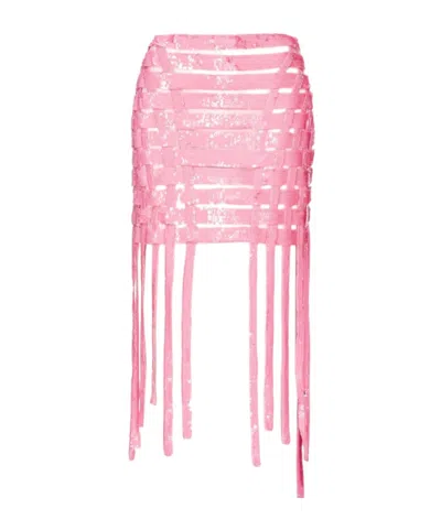 Pinko Gladiatore Sequinned Miniskirt In Pink