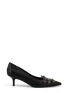 Pinko Pointed Toe Pumps With Decorative Buckles In Black