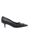 Pinko Pointed Toe Pumps With Decorative Buckles In Black