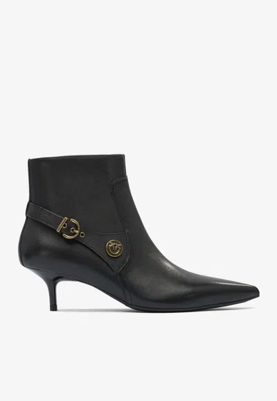 PINKO GLORIA 50 LEATHER ANKLE BOOTS