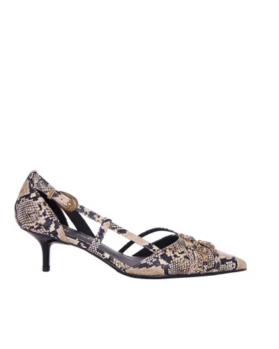 Pinko Gloria Animal-print Slingback In Gray
