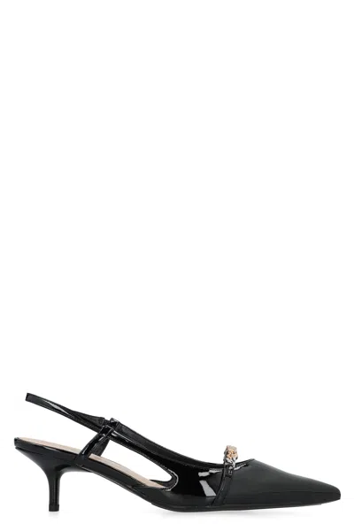 PINKO PINKO GLORIA PATENT LEATHER SLINGBACK PUMPS