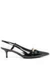 Pinko Gloria Patent Leather Slingback Pumps In Black