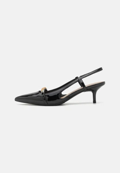 Pinko 'gloria' Patent Leather Slingbacks In Black