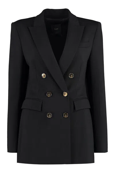 Pinko Glorioso Double Breasted Blazer In Black