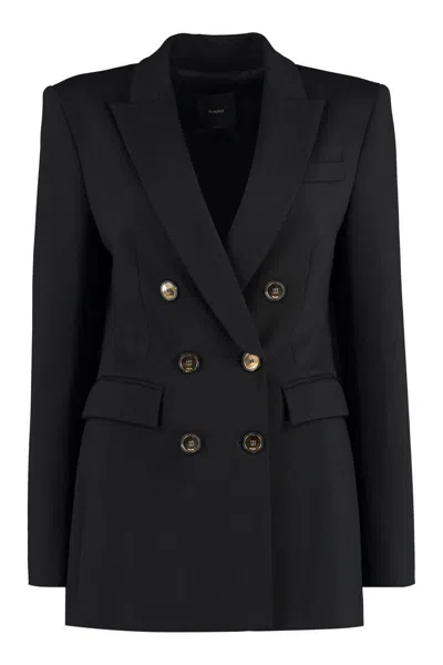 Pinko Glorioso Double Breasted Blazer In Black