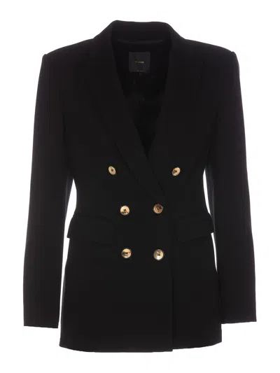 Pinko Glorioso Giacca Double Breasted Blazer In Black