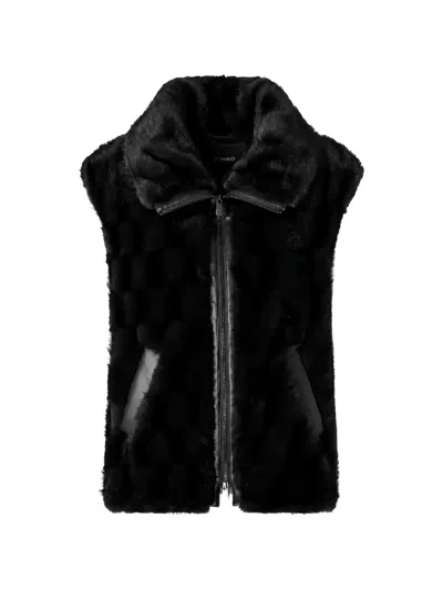 Pinko Glossinia Faux-fur Panelled Gilet In Black