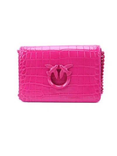 Pinko Glossy Embossed Mini Lover Click Shoulder Bag