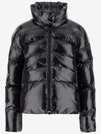 Pinko Glossy Nylon Padded Down Jacket In Black