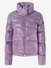 Pinko Glossy Nylon Padded Jacket In Purple