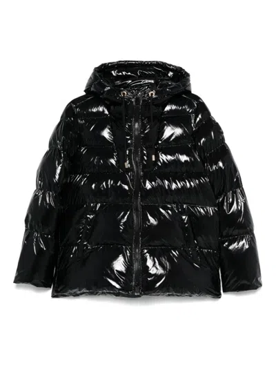 PINKO GLOSSY PUFFY COAT WITH HOOD AND RELAXED FIT