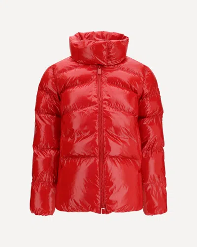 Pinko Glossy Quilted Puffer Jacket In Red