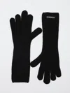 Pinko Ribbed-knit Gloves In Black