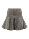 Pinko Gonna Hot Dogs Mini In Flanella Tweed In Gray