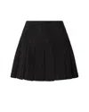 Pinko Flared Pleated Mini Skirt With Perforated Texture In Black