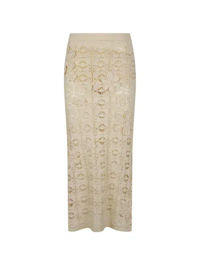 Pinko Gonna Midi Anthemic In Maglia Lavorata  In Gold