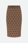 Pinko Gonna Midi Logata Marrone In Marrone