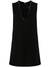 Pinko Mini Dress With Jewel Neck In Black