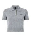 Pinko Wool And Cashmere Polo Shirt In Gray