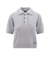 Pinko Gorgona Wool And Cashmere Polo Sweater In Gray