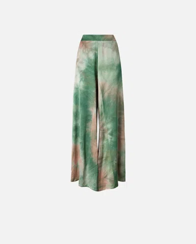 Pinko Gradient Satin Trousers In Green