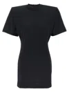 Pinko Mini Dress With Padded Shoulders And Belt In Black