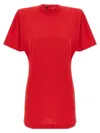 Pinko Belted Short Sleeve Dress With Round Neckline In Red