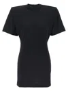 Pinko Mini Dress With Padded Shoulders And Belt