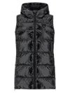 Pinko Glossy Coated Nylon Padded Vest In Black