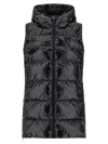 Pinko Glossy Coated Nylon Padded Vest In Black