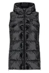 Pinko Glossy Coated Nylon Padded Vest In Black