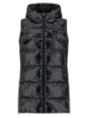 Pinko Glossy Coated Nylon Padded Vest In Black