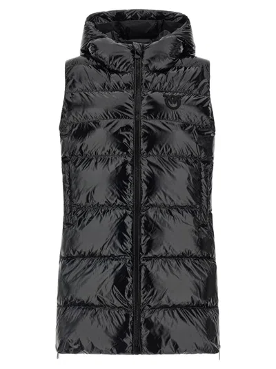 Pinko Quilted Hooded Gilete In Black