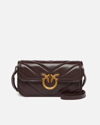 PINKO GRAND SAC À MAIN LOVE BAG BOX BAGUETTE EN CUIR À CHEVRONS