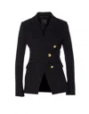 Pinko Double-breasted Flap Pockets Jacket In Black