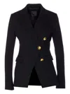 Pinko Tailored Black Blazer With Structured Shoulders In Blue
