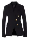 Pinko Asymmetric Tailored Blazer With Gold Buttons And Structured Shoulders In Black