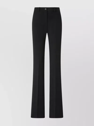 Pinko Tailored High-waisted Flared Trousers With Polished Button Detail In Black