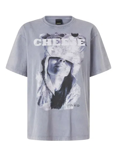 PINKO GRAPHIC-PRINT COTTON T-SHIRT