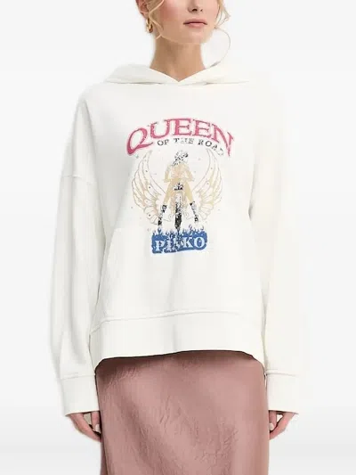 Pinko Graphic-print Hoodie In Neutral